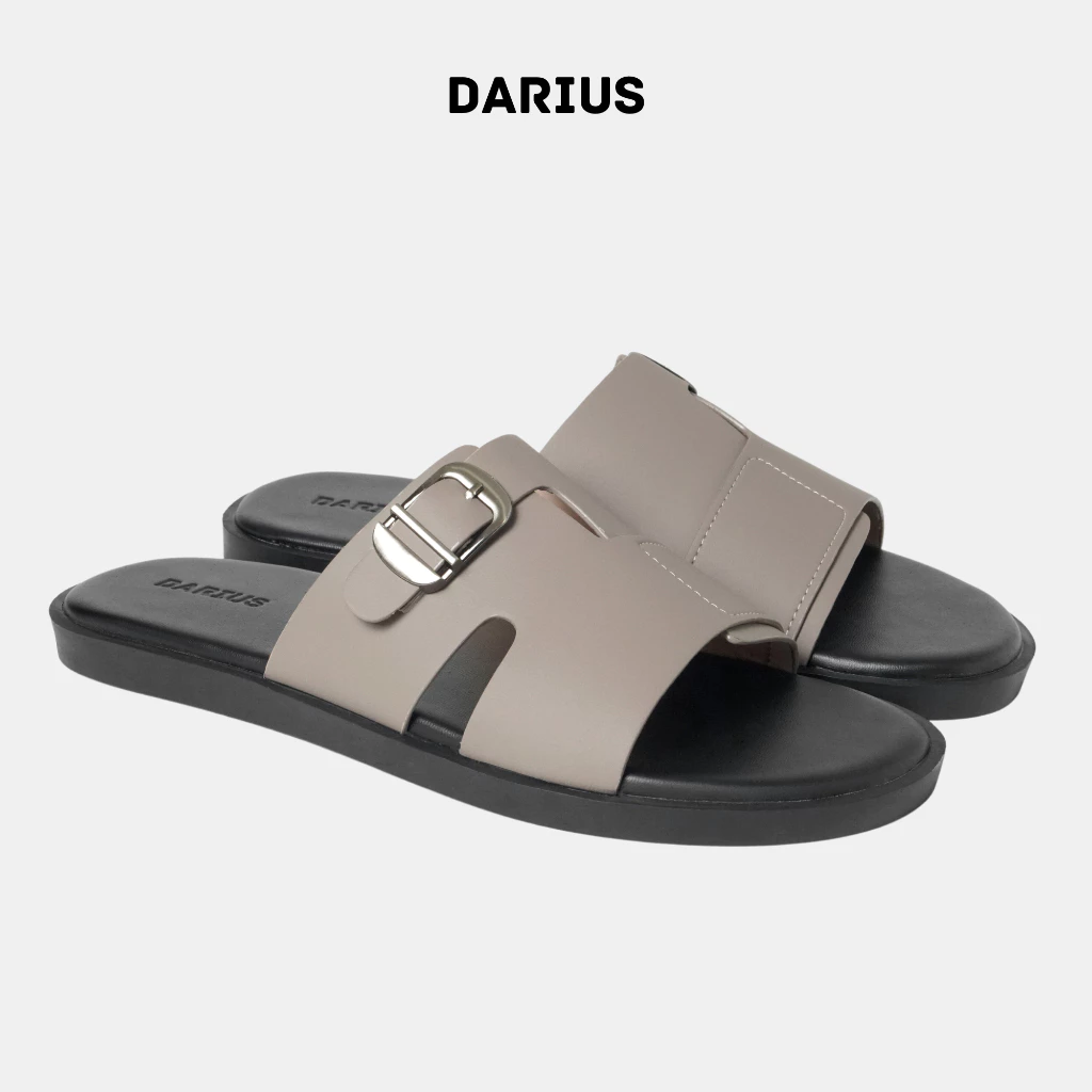 Dép Da Nam Quai Ngang Thương Hiệu DARIUS STORE D243 Thời Trang Công Sở Bảo Hành 6 Tháng