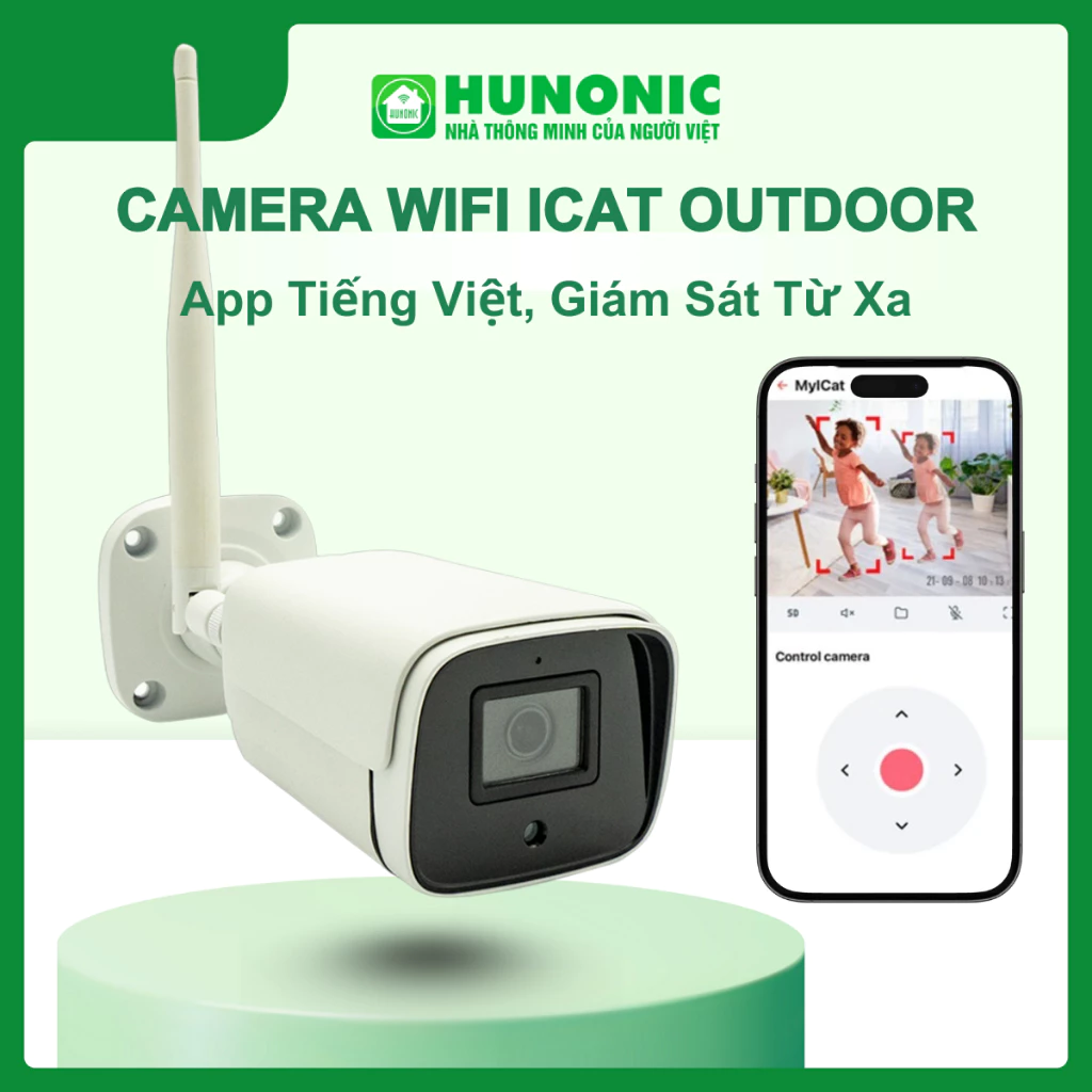 Camera Wifi ICat Outdoor, Giám Sát Từ Xa, Đàm Thoại Hai Chiều, Hồng Ngoại Trong Đêm, Chống Thấm Nước