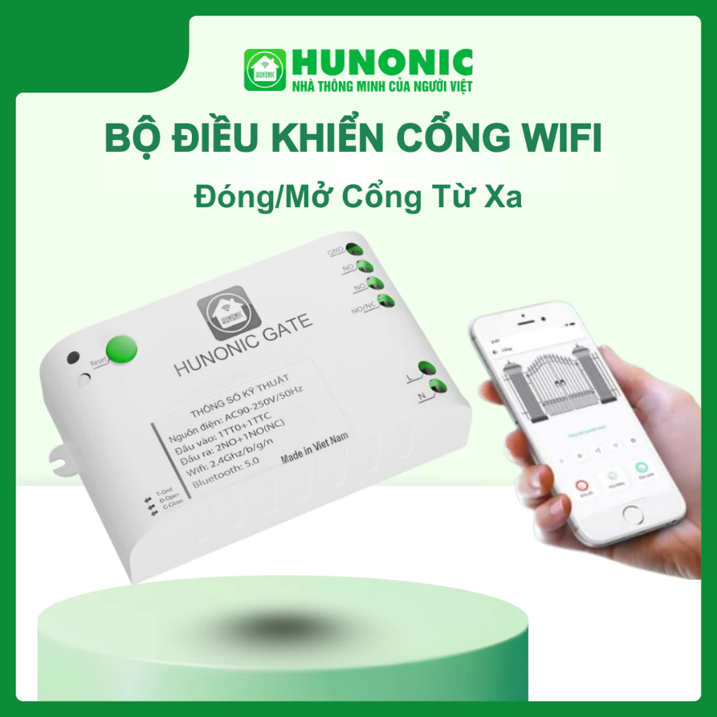 Bộ Điều Khiển Hunonic Gate, Bộ Điều Khiển Cổng Tự Động WiFi/Bluetooth, Điều Khiển Quản Lý Cổng Từ Xa