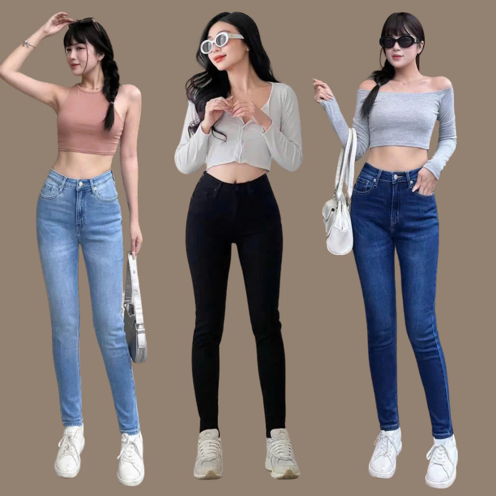 Quần jeans nữ skinny TTTHAO cao cấp dài 92cm kiểu dáng quần bò ôm VNXK tôn dáng S69