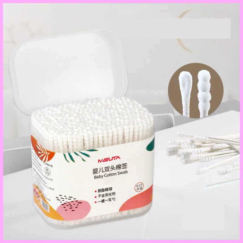 Tăm bông MISUTA cho trẻ em ,bông tự nhiên - 400c/hộp
