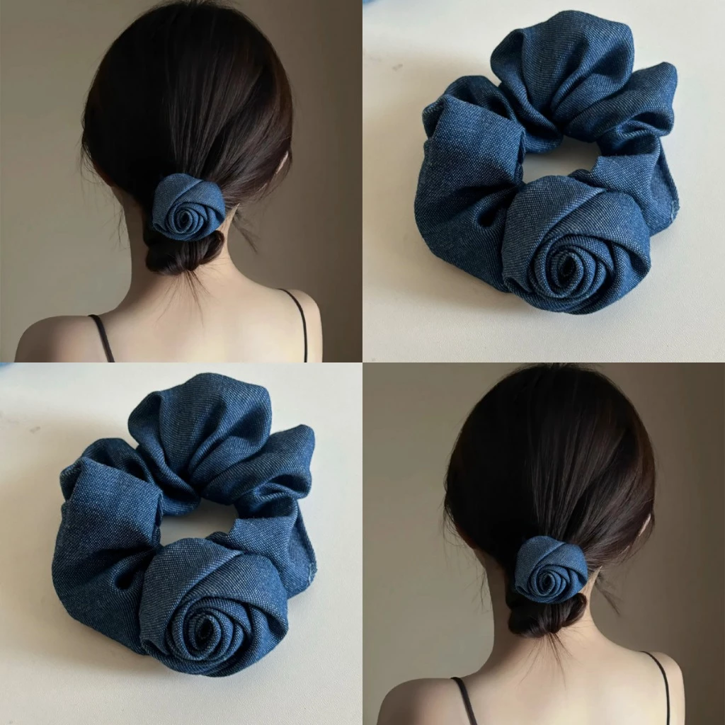 🌸💫 Combo Kẹp & Buộc Tóc Hoa Denim Cá Tính – Phụ Kiện Tóc Nữ Phong Cách Y2K, Siêu Xinh, Dễ Mix Đồ ✨409744