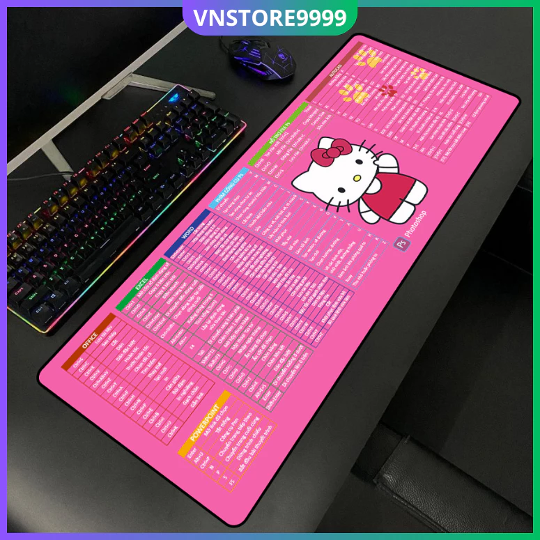 Lót chuột phím tắt văn phòng excel cỡ lớn nhiều mẫu, pad chuột anime cute siêu đẹp bề mặt speed bảo hành 1 năm mã LC80