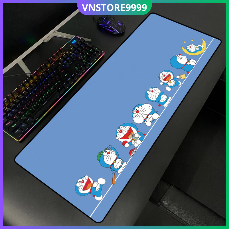 Lót chuột cỡ lớn doremon 80x30 90x40 20x20 pad chuột anime cute giặt thoải mái