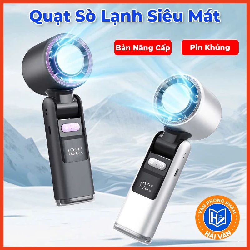 Quạt Sò Lạnh Cầm Tay Pin 4000mAh K81 Làm Mát Mạnh Mẽ 100 Cấp Độ Gió Tiện Lợi Tích Hợp Đèn Pin