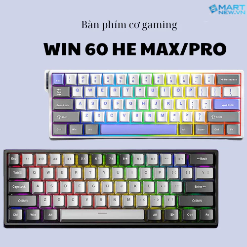 Bàn phím cơ gaming AULA WIN60 - Magetic Switch - Rapid Trigger - Led RGB - Có APP tùy chỉnh - Tặng kèm móc cài