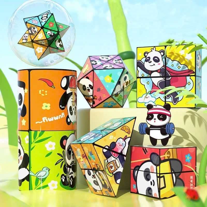 Set 5 khối Đồ chơi rubik khối lập phương ma thuật panda magic cube thế hệ mới