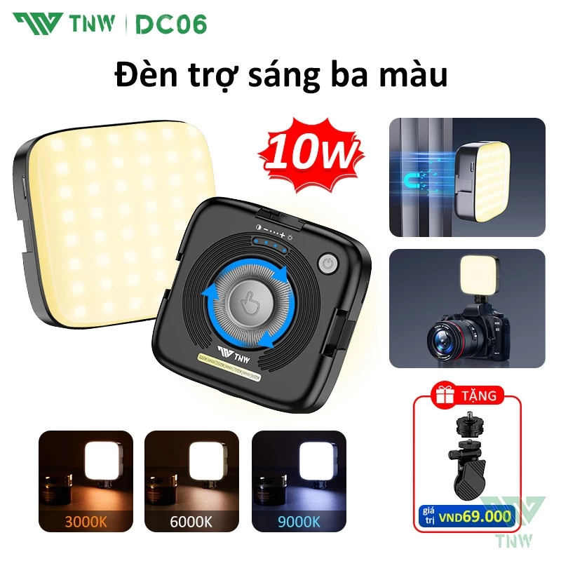 TNW DC06 Đèn Led Mini Siêu Sáng, Cầm Tay Đèn Mini Chụp Ảnh Đèn Led Selfie trợ sáng Quay Video