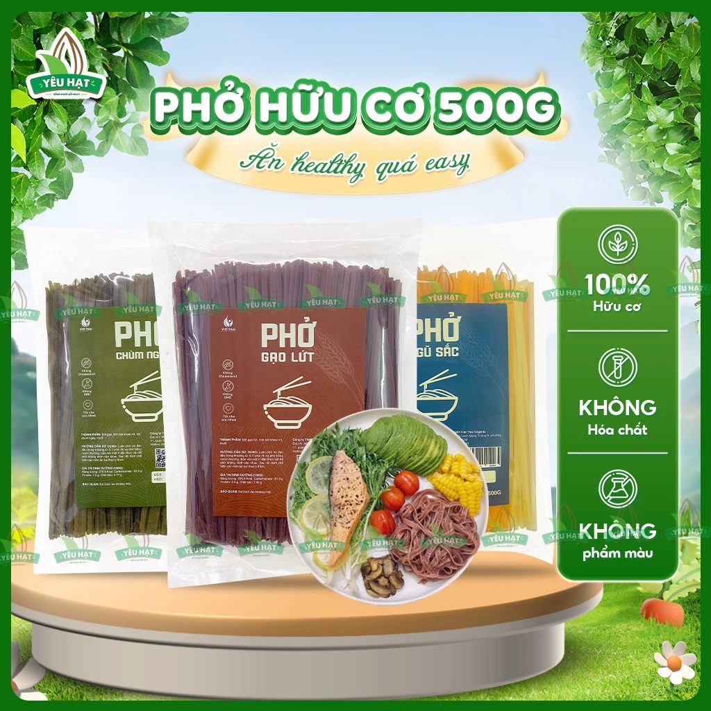 [NGON] Phở Gạo Lứt Phở Rau Củ Ngũ Sắc Chùm Ngây Việt Thái Ăn Eat Clean Thực Dưỡng Dai Ngon Yêu Hạt