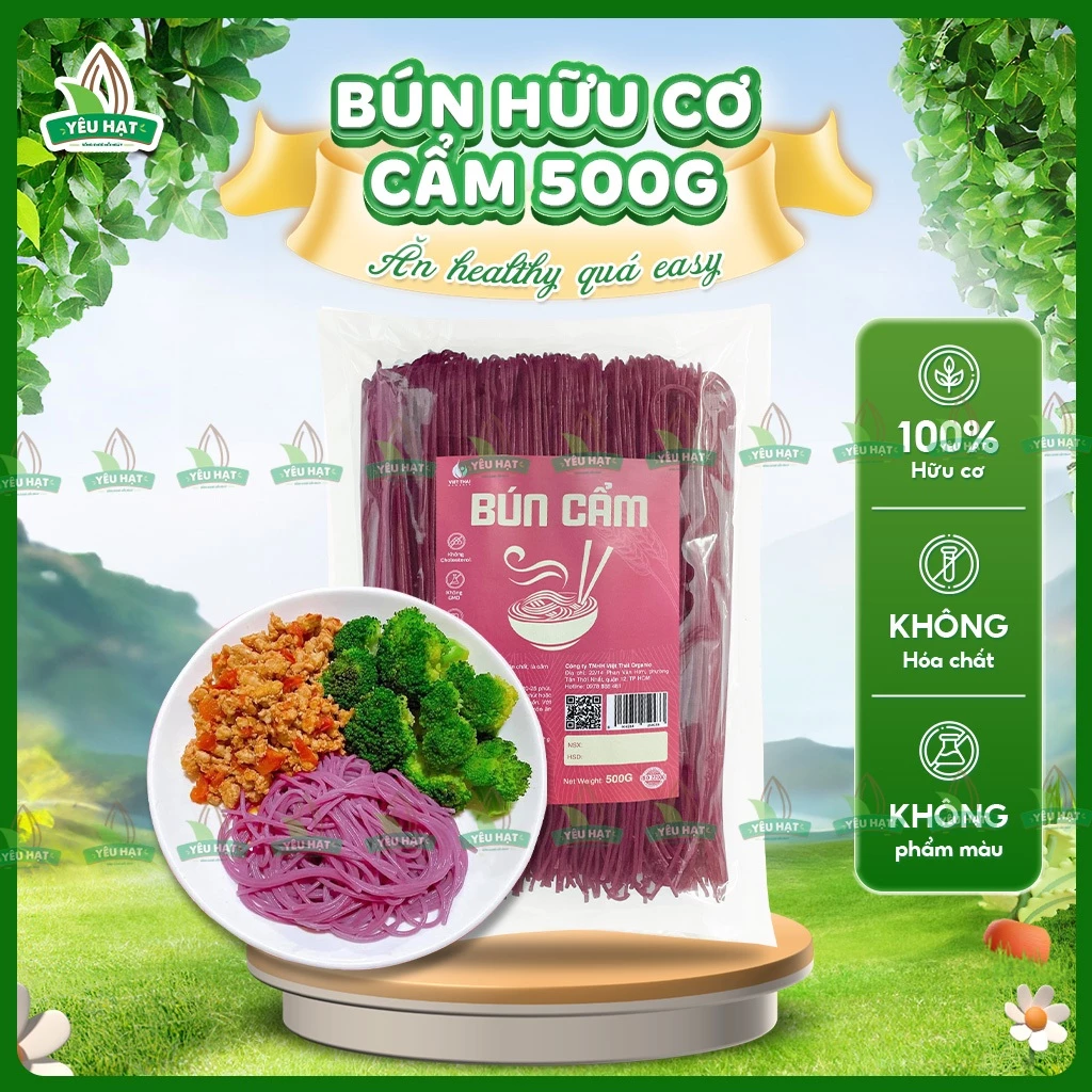 [MỚI] Bún Cẩm Việt Thái Ăn Eat Clean Thực Dưỡng Dai Ngon Bổ Dưỡng Gói 500g (Yêu Hạt)