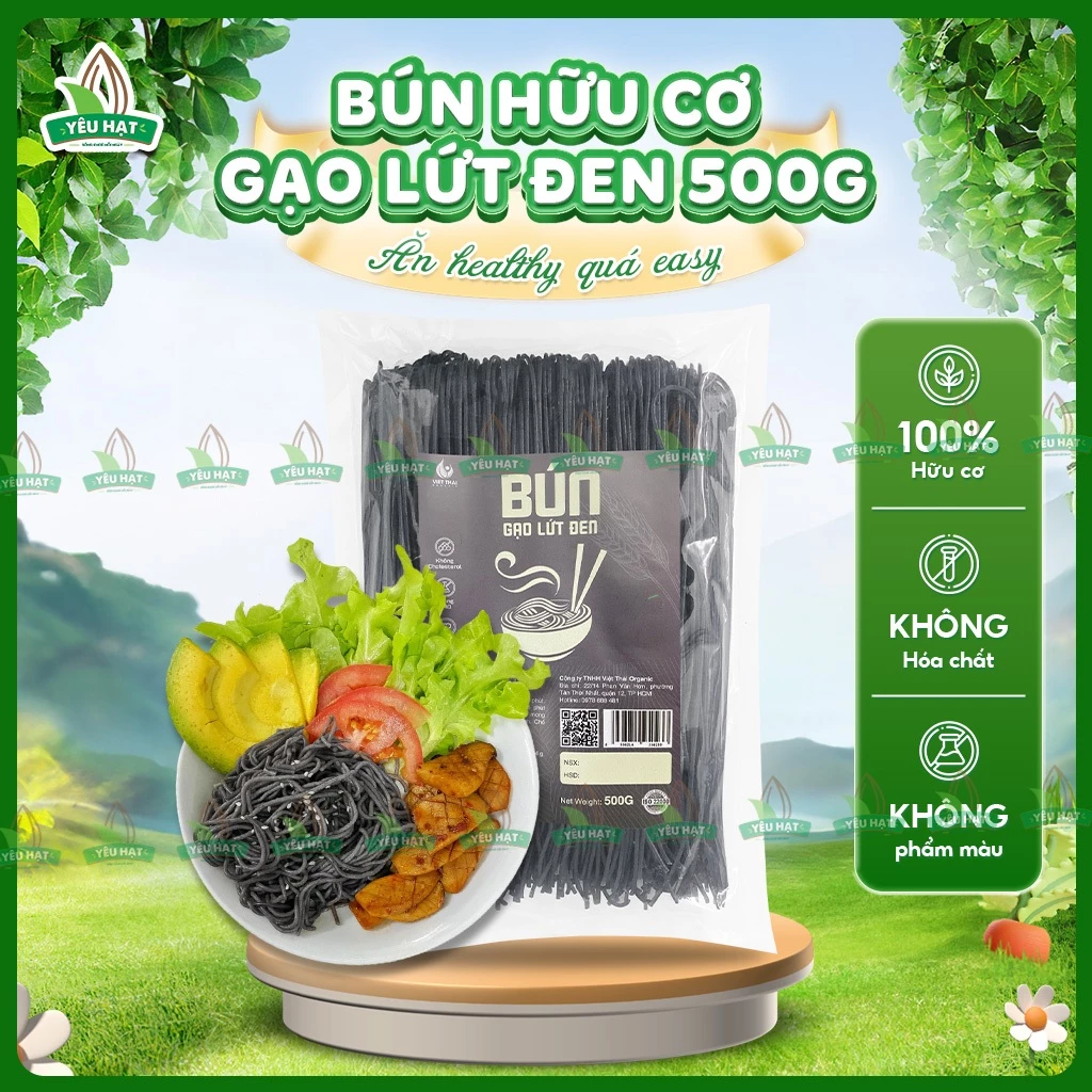 [MỚI] Bún Gạo Lứt Đen Việt Thái Ăn Eat Clean Thực Dưỡng Dai Ngon Bổ Dưỡng (Yêu Hạt)