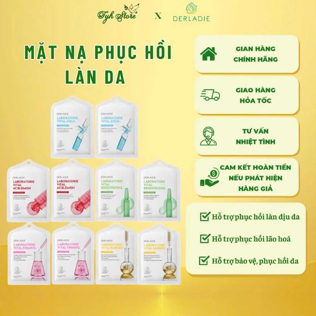 Mặt nạ đa nhiệm hỗ trợ phục hồi cấp tốc DERLADIE LABORATORIE VITAL SOLUTION MASK 30ml
