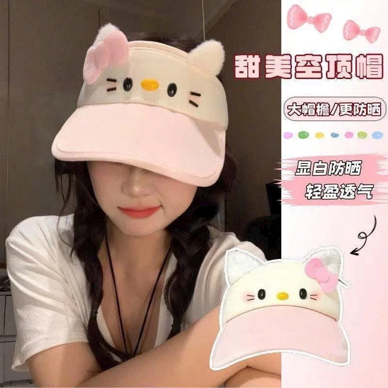 Mũ Che Nắng Hello Kitty, Mũ Lưỡi Trai Vành Rộng Cho Nữ Dễ Thương Hot Trend Mùa Hè