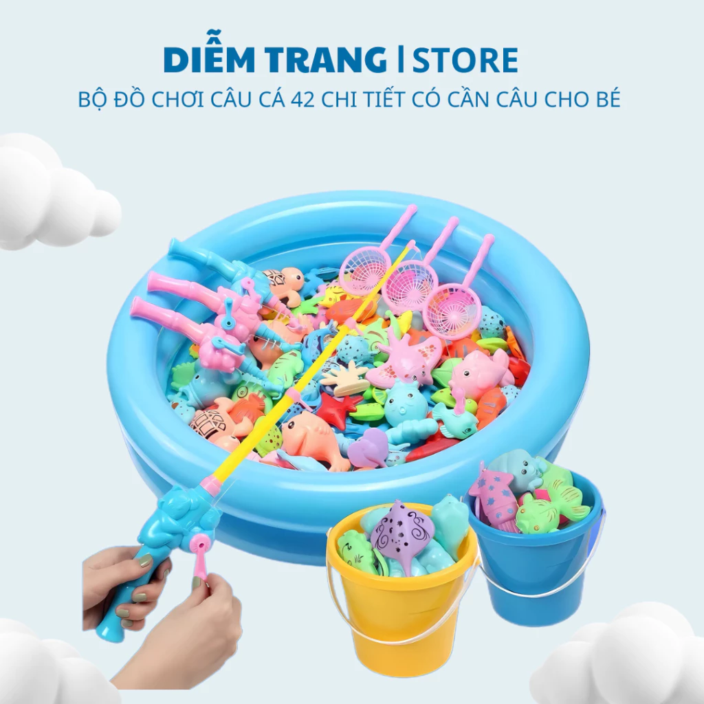 Bộ đồ chơi câu cá cho bé có gắn nam châm bao gồm cần câu nhựa cao cấp, độ bền cao ( Hàng Đẹp )