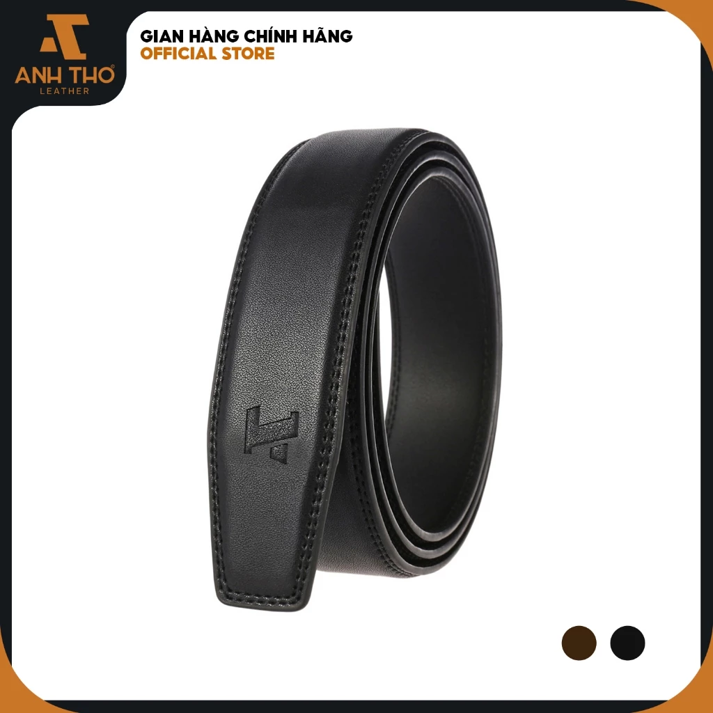 Thắt lưng nam da thật không đầu khóa Anh Tho Leather - Đen