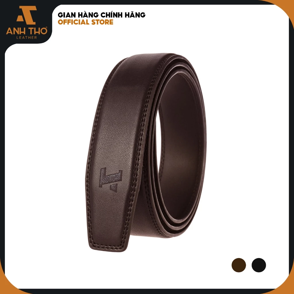Thắt lưng nam da thật không đầu khóa Anh Tho Leather - Nâu