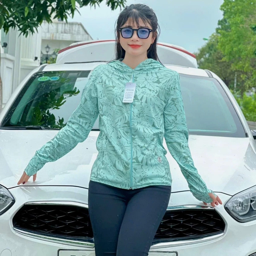 Áo chống nắng nữ in họa tiết, 1 lớp chống nắng chống tia UV DV10