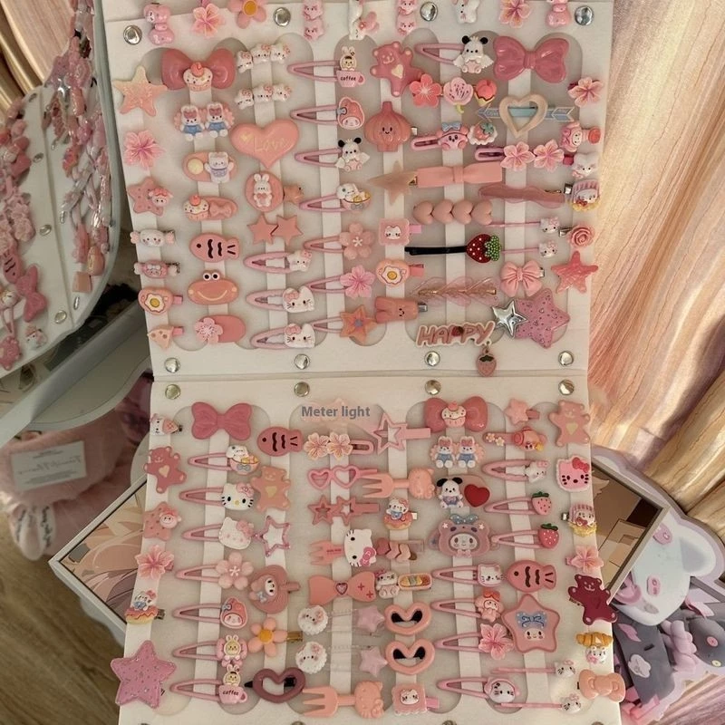 Set 50 kẹp tóc màu hồng,Màu xanh cho bé gái siêu dễ thương phong cách hàn quốc
