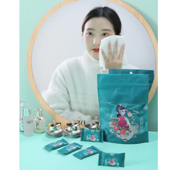 Khăn Giấy Nén Rửa Mặt Dạng Viên Kẹo - 100% Cotton Túi 20 Viên, Khăn Ướt Dùng 1 Lần An Toàn Cho Da