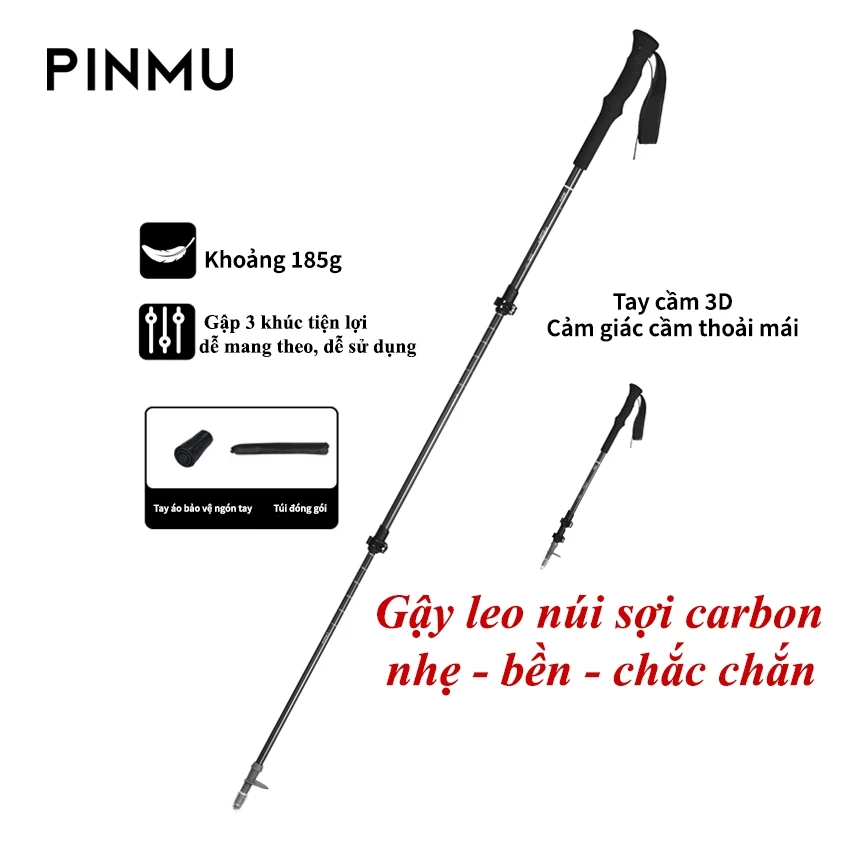 Gậy PINMU Leo Núi Đi Bộ Đường Dài Thiết Kế Bằng Carbon Cao Cấp Siêu Nhẹ Dễ Dàng Sử Dụng Phù Hợp Với Mọi Cuộc Chinh Phục