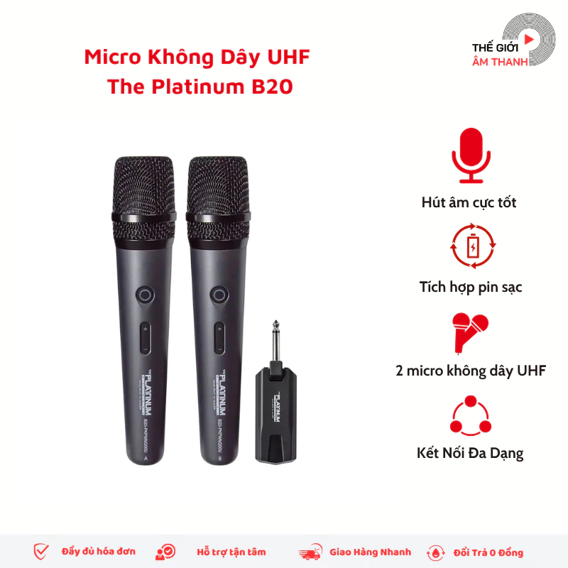 Bộ Micro Không Dây Platinum B20 – THẾ GIỚI ÂM THANH