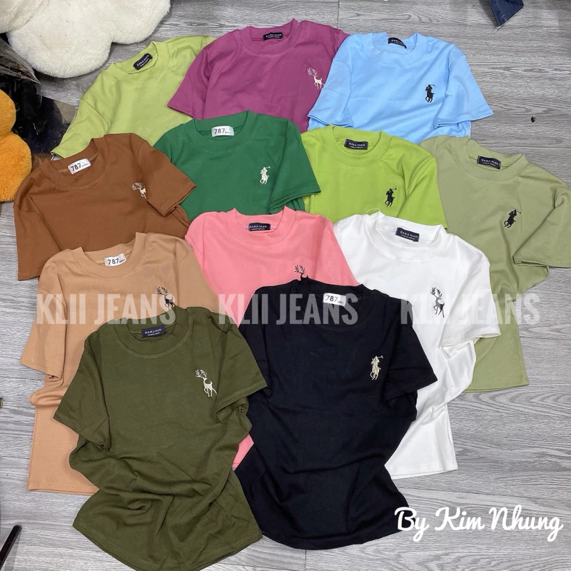 🌷Hot🌷 Áo thun zip babytee thêu ngựa hưu mềm mịn mát 🌷KLii jeans
