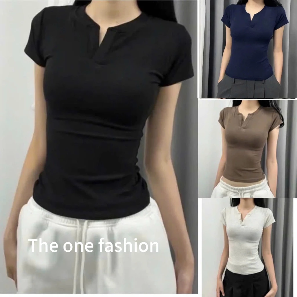 Áo thun cổ trụ tàu ôm body cotton co giãn siêu mềm mại Ma555