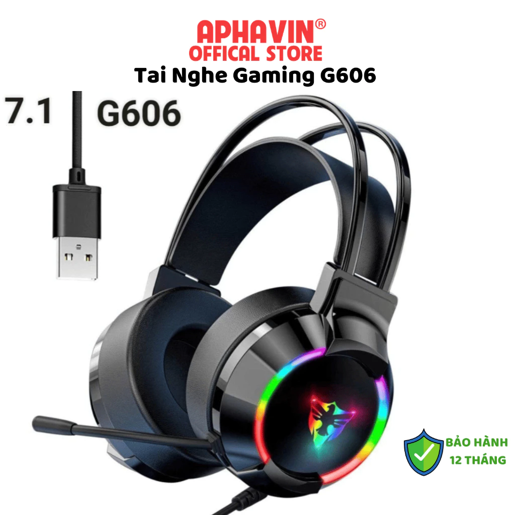 Tai Nghe Máy Tính Pc Gaming Có Dây Led Rgb G606 Có Mic Đàm Thoại Tai Nghe Headphone Chụp Tai Bass Siêu Trầm