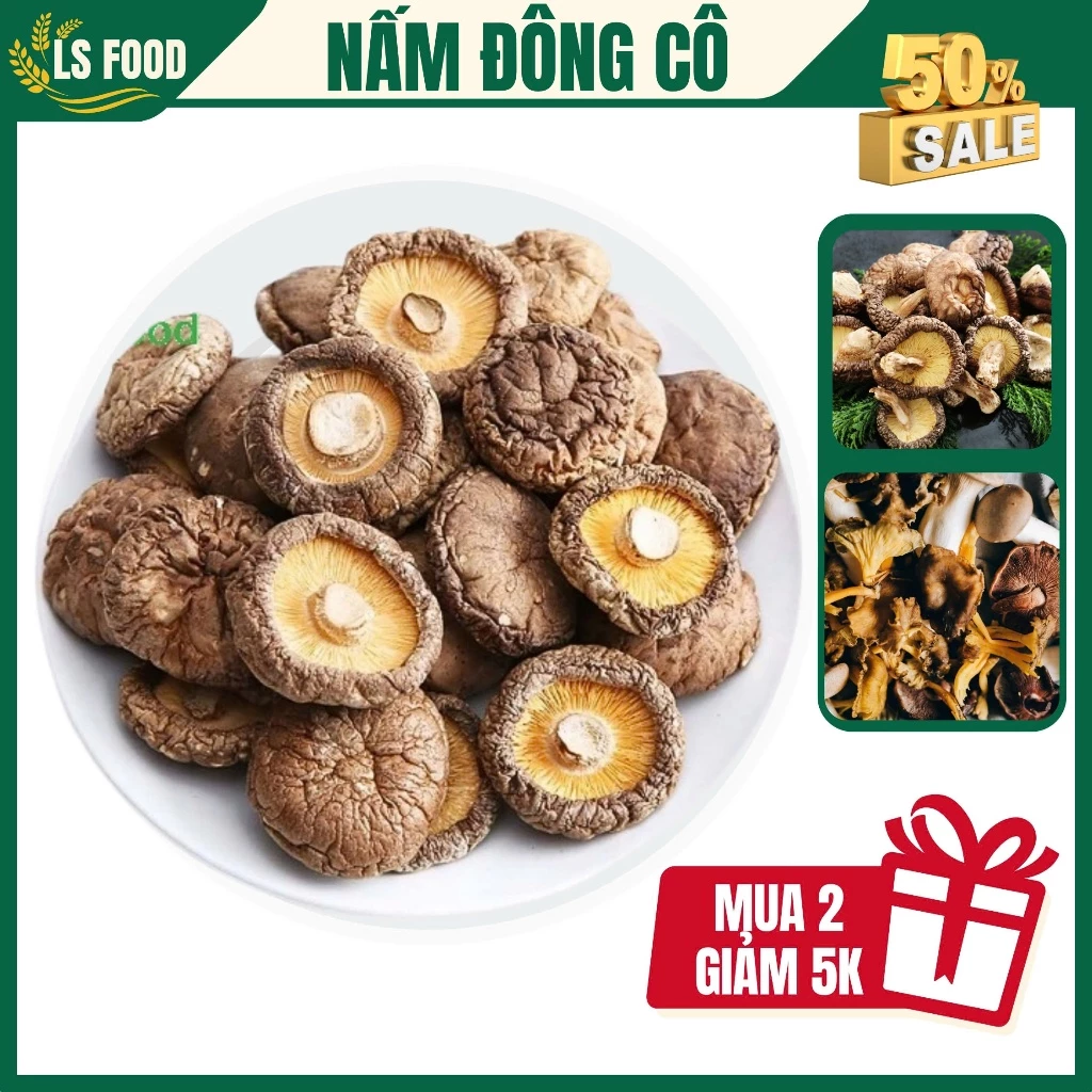 Nấm đông cô khô, thơm ngon, giàu dinh dưỡng, thực phẩm cho nhiều món ăn ngon, loại 1 LS FOOD