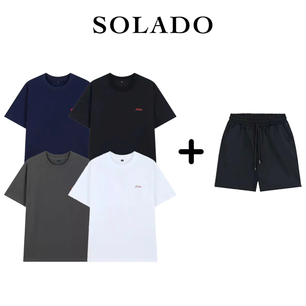 Bộ Quần Áo Thể Thao SOLADO Áo Chất Vải Cotton Co Giãn, Quần Kaki Năng Động Thể Thao AT05-QS03
