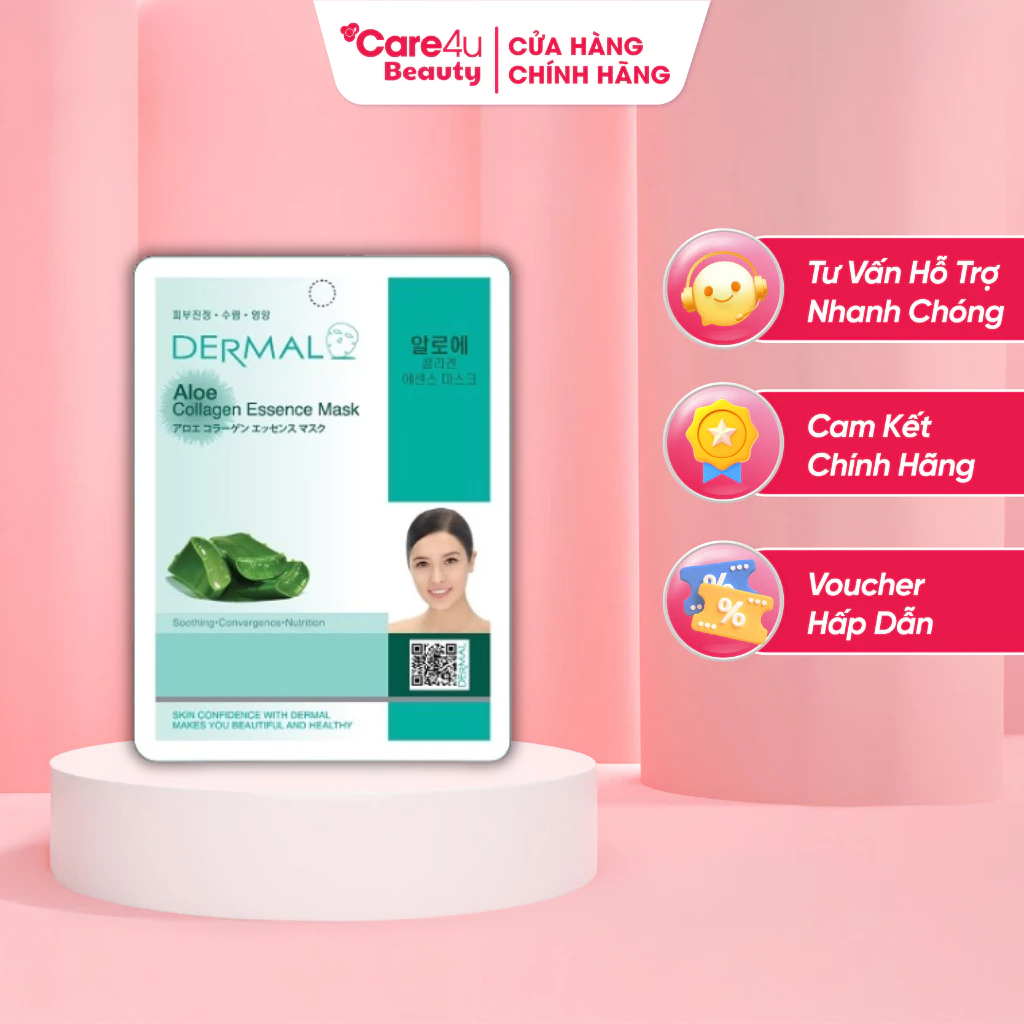 [ Mua 10 tặng 5 ] Mặt nạ Dermal dưỡng da tinh chất lô hội và collagen 23g