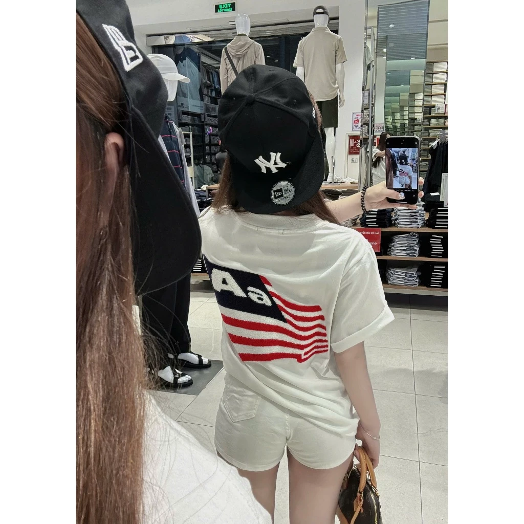 [FREESHIP] Áo Thun Nam Nữ AA logo Lá Cờ Thêu Xù Contton 100% Cao Cấp Túi Zip, Áo Phông Nam Nữ hotttrend 2025 Form rộng