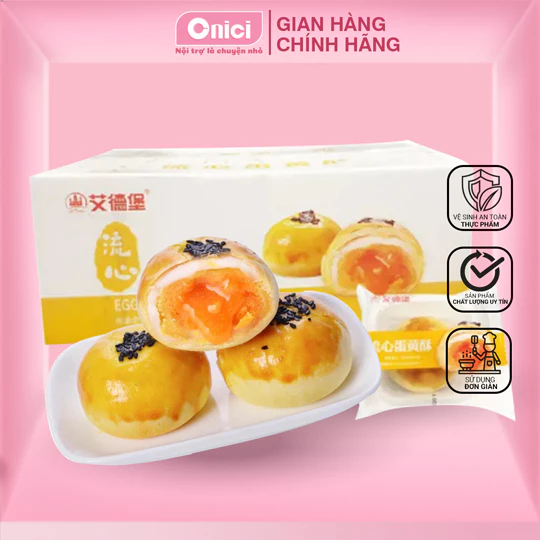 Bánh trứng chảy thơm ngon Bếp Của Mẹ ONICI thùng bánh trứng muối 1kg 2,5kg