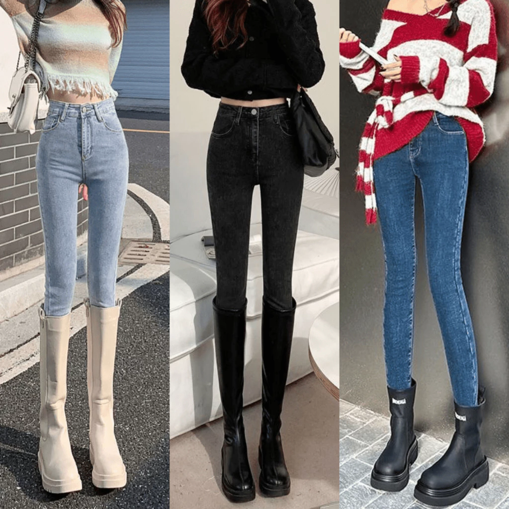 Quần Jean Skinny Nữ Dáng Ôm 3 Màu Xanh Đen Quần Bò Skinny Nữ Co Giãn 4 Chiều Ôm Eo Tốn Dáng MIAA