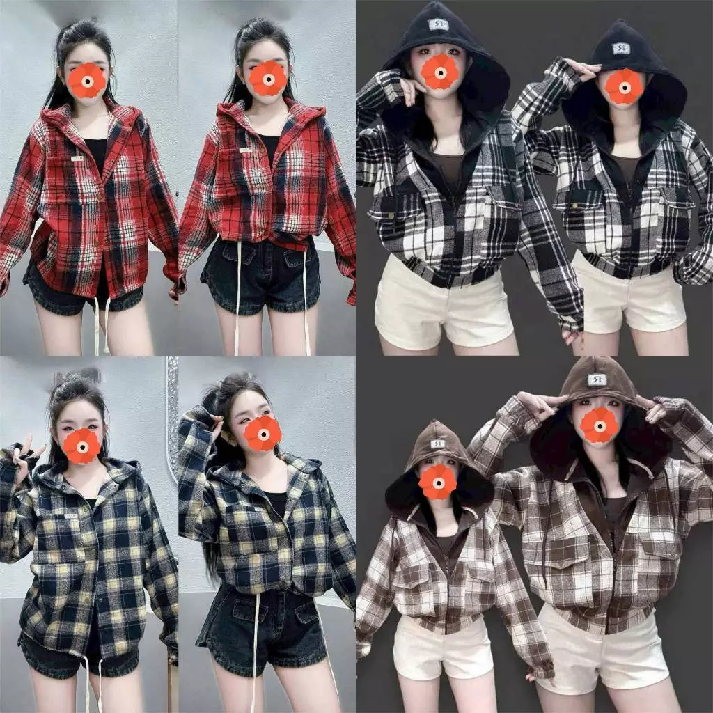 Áo Sơ Mi Khoác Ngoài Flannel Caro (NÓN CARO + NÓN NỈ) Form Rộng Chất Vải Kate Kẻ Sọc Dày dặn Thoáng Mát Unisex