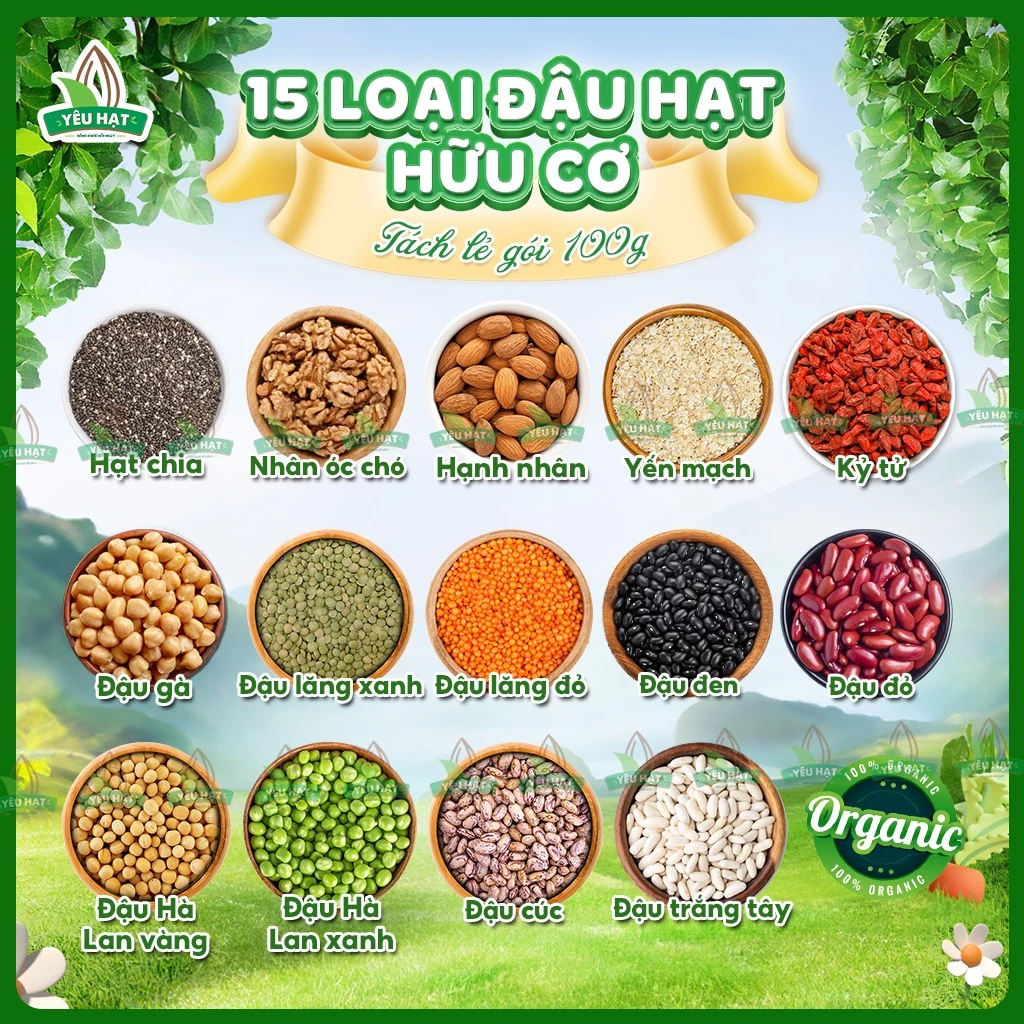 15 LOẠI Hạt Hữu Cơ Tách Nhỏ Cho Bé Ăn Dặm - Thực Đơn Cho Bé Ăn Dặm 6 tháng/ 7 tháng/ 8 tháng/ 9 tháng/ 10 tháng/ 1 tuổi