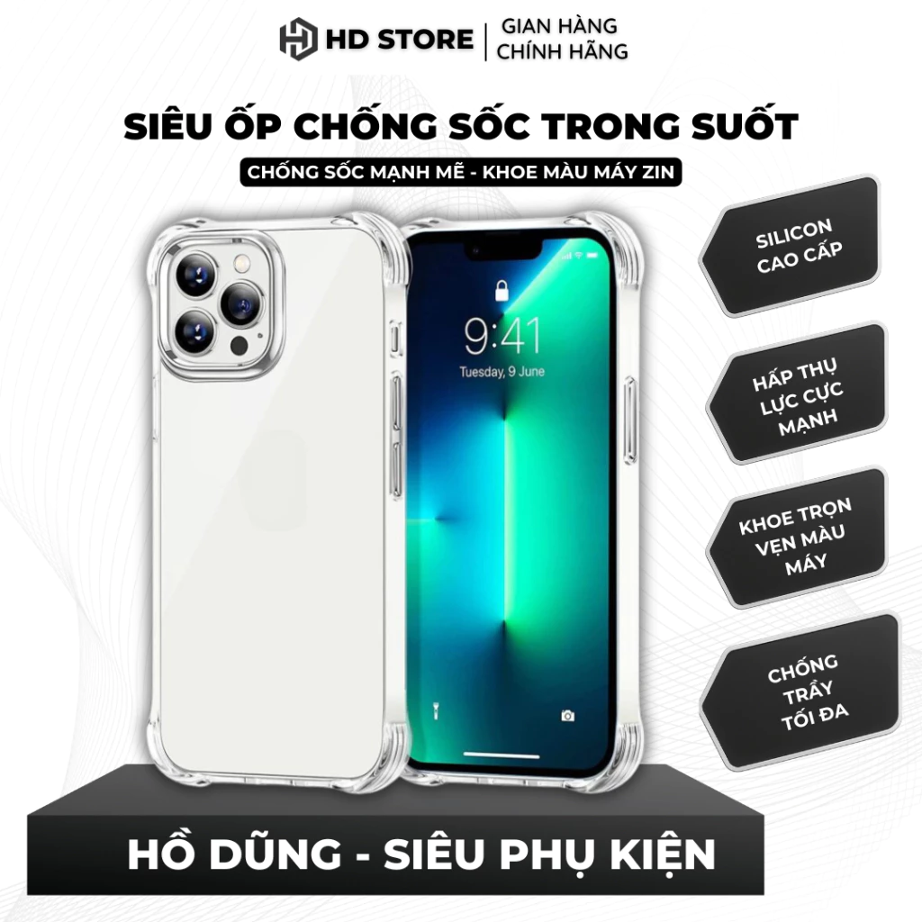 Ốp chống sốc Silcon DẺO siêu trong suốt khoe được màu máy zin , bảo vệ tốt cho máy 6/7/8/11/12/13/14/15/pro/promax