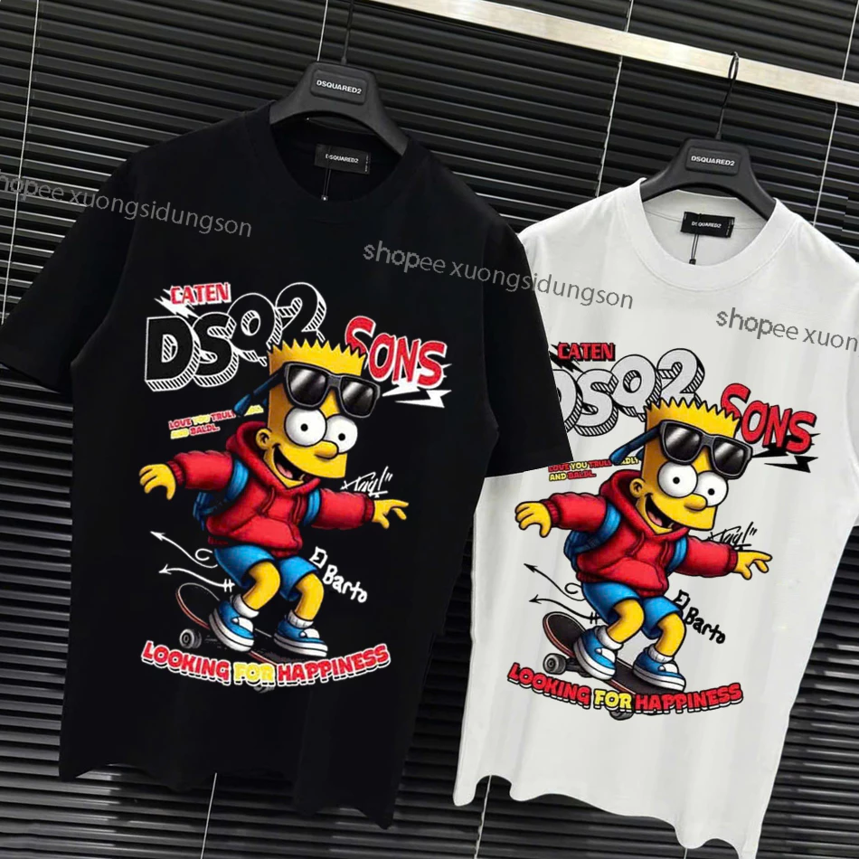 Áo phông chữ Dsq Sons cộc tay cổ tròn nam nữ,áo thun Dsq Sons hot trend boy phố hàn quốc Hàng QC 2026