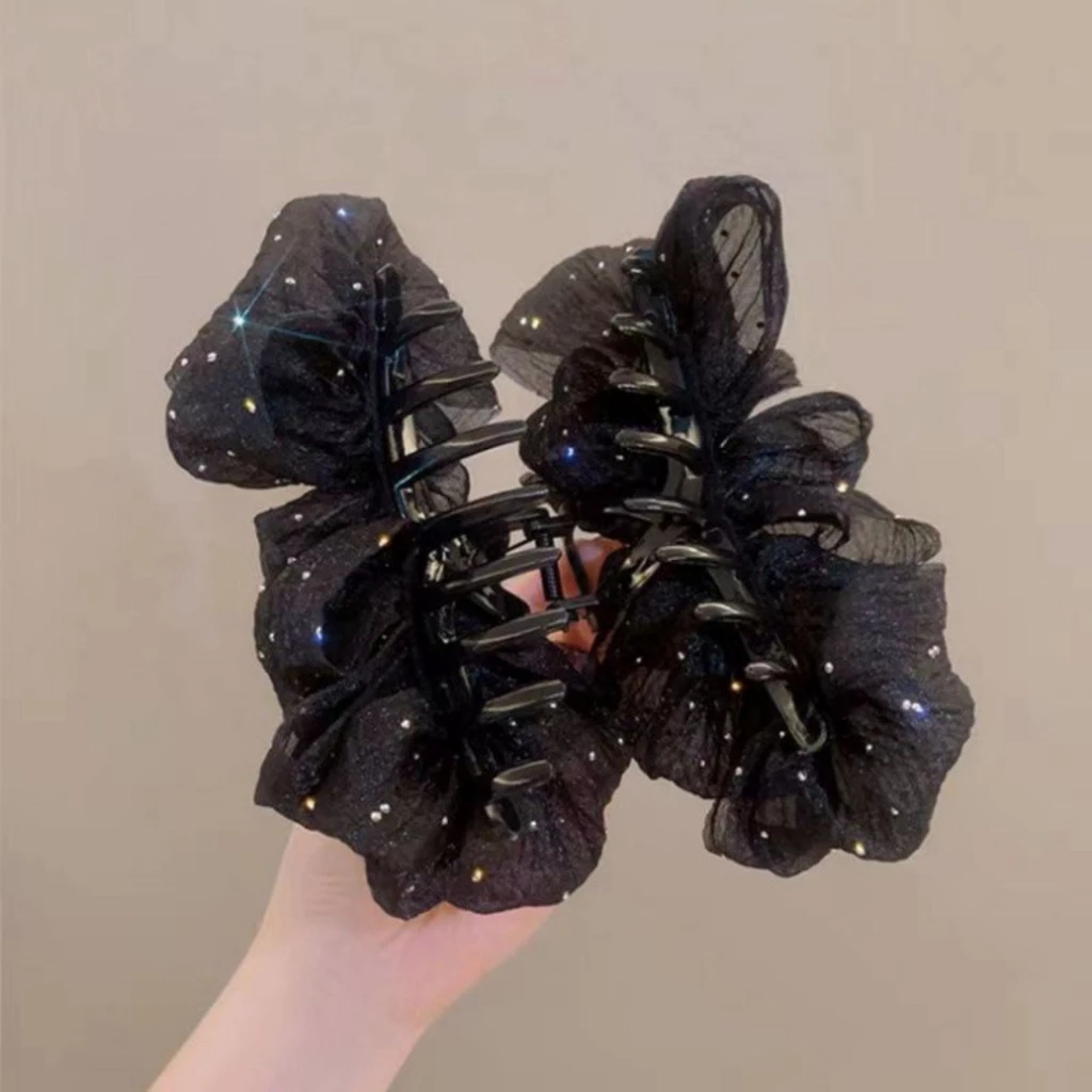Kẹp Tóc Nơ Hai Mặt Tạo Bong Bóng🍀FREESHIP🍀Kẹp Tóc Càng Cua Đính Ngọc Trai Sang Trọng Thời Trang