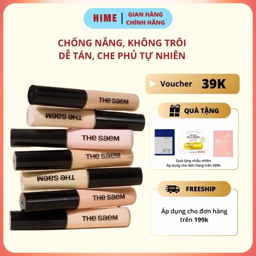 Kem che khuyết điểm The Saem Cover Perfection Tip Concealer Spf28 PA++ (6.5g) Hàn Quốc