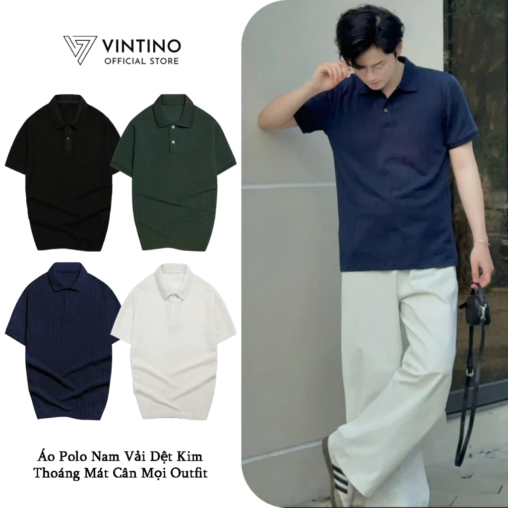 Áo Polo Nam VINTINO Thiết Kế Công Sở Dạo Phố Chất Cotton Mềm Mịn Form Chuẩn PL05