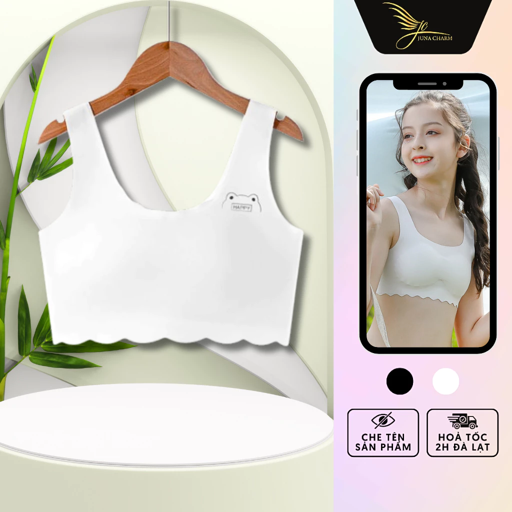 Áo Lá Bé Gái, Áo Lót Cho Bé, Áo Ngực Học Sinh JUNA Size L Thời Trang Đồ Lót Nữ, Chất Su Đúc Không Lộ, Màu Trắng/SPA2301