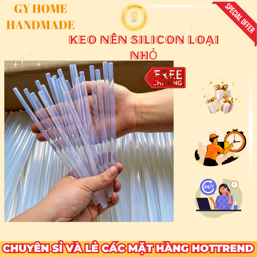 Keo Nến Nhỏ Loại Tốt Siêu Dính 0.7x26cm Dùng Dán Đồ Handmade