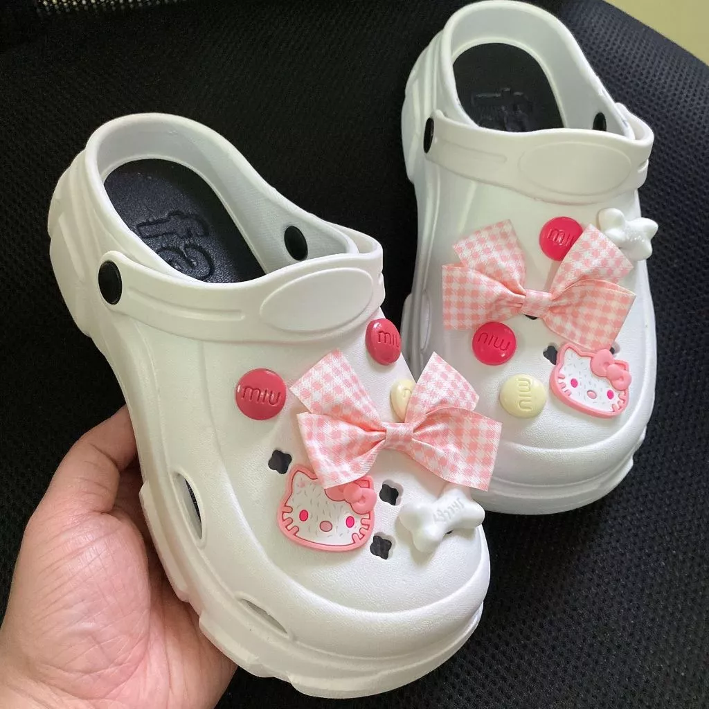 Dép Sục Đế Cao 3cm Nữ, Sục Nữ Độn Đế Tôn Dáng Tặng Kèm Sticker, Charm , 3 Màu Size 36-41 Bách Hóa GiayDep. Store-S6C