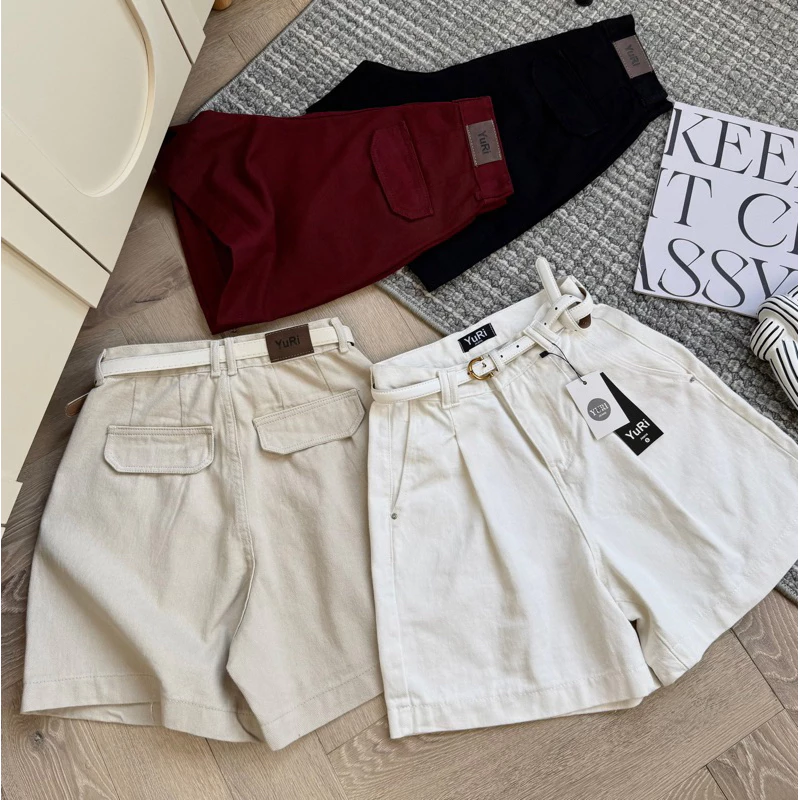 YURI JEANS - Quần Jean Ngố Phối Xếp Ly Kiểu Nắp Túi