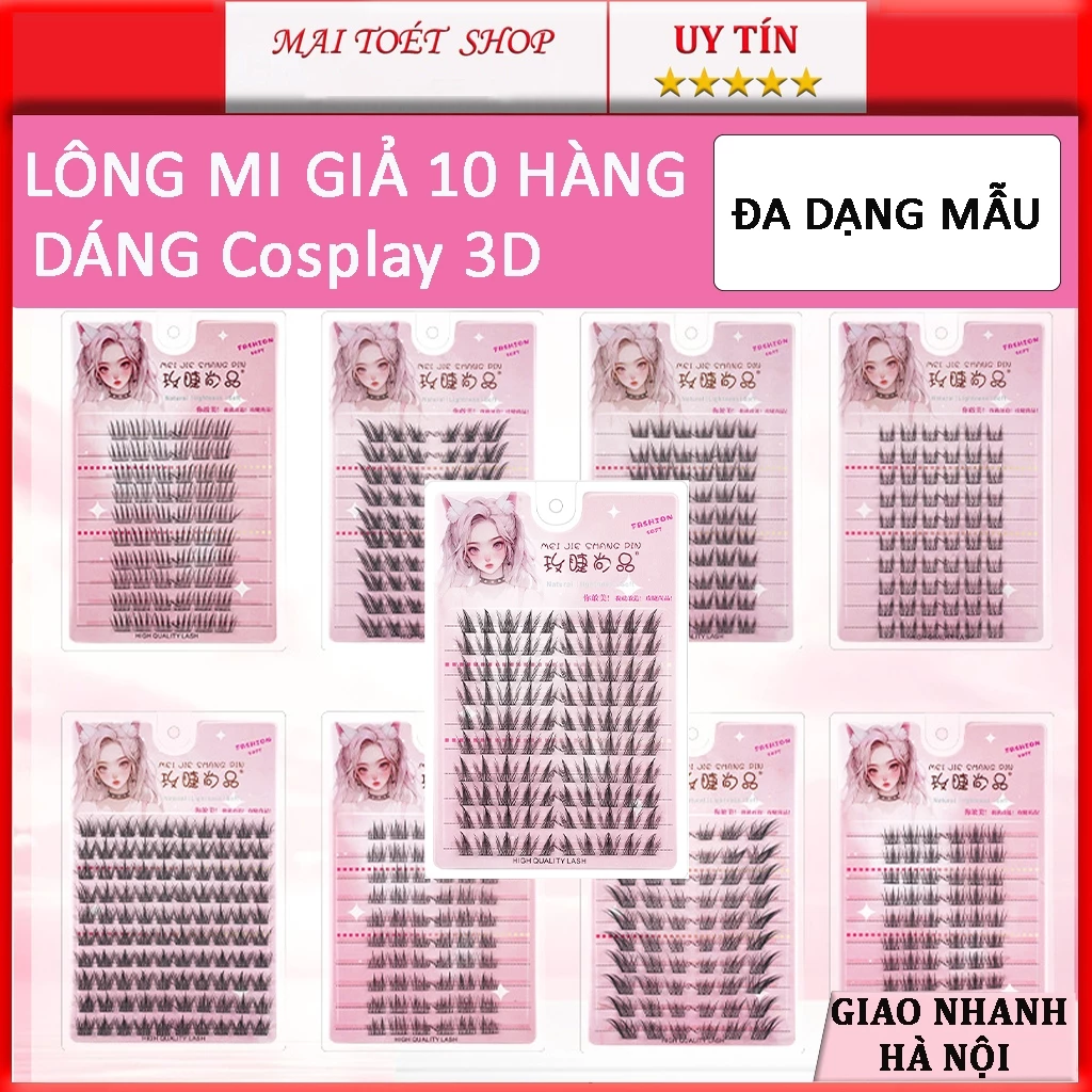 Mi Giả Cụm Tự Nhiên 10 Hàng Mềm Mại Nhiều Kiểu Dáng Tiện Dụng