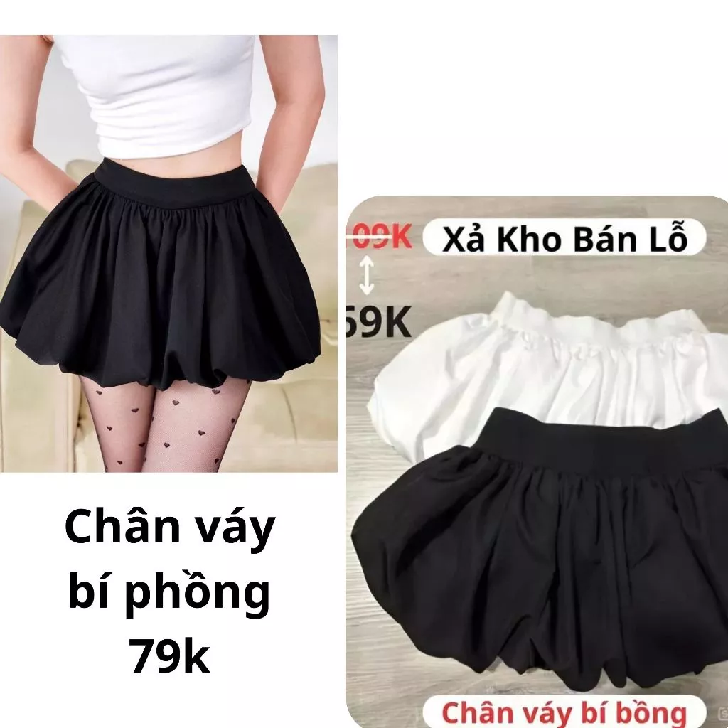 [NANEECLOTHING] Chân váy bí bồng (có quần bo chun bảo hộ) Mint.stu