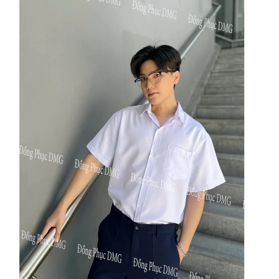 Áo Sơ Mi Trắng Học Sinh Đi Học Cộc Tay, Dài Tay Cho Nam Nữ Tuổi Từ Lớp 1 - 12 chuẩn mẫu nhà trường