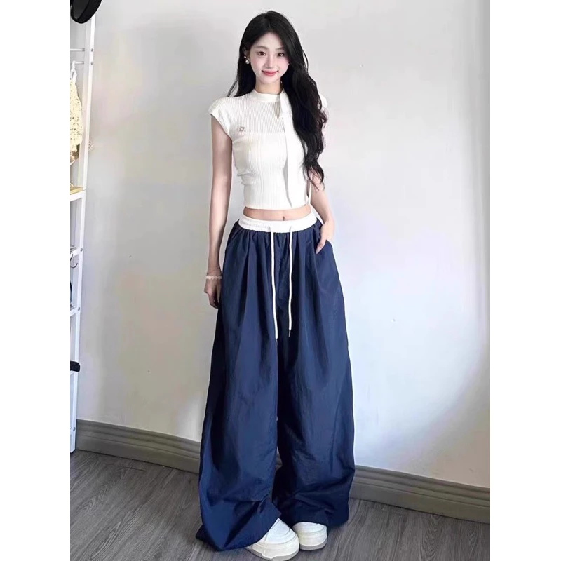 Quần ống rộng cạp trắng dễ mặc. dễ mix đồ. chất mặc mát.sẵn đủ màu (MB3)