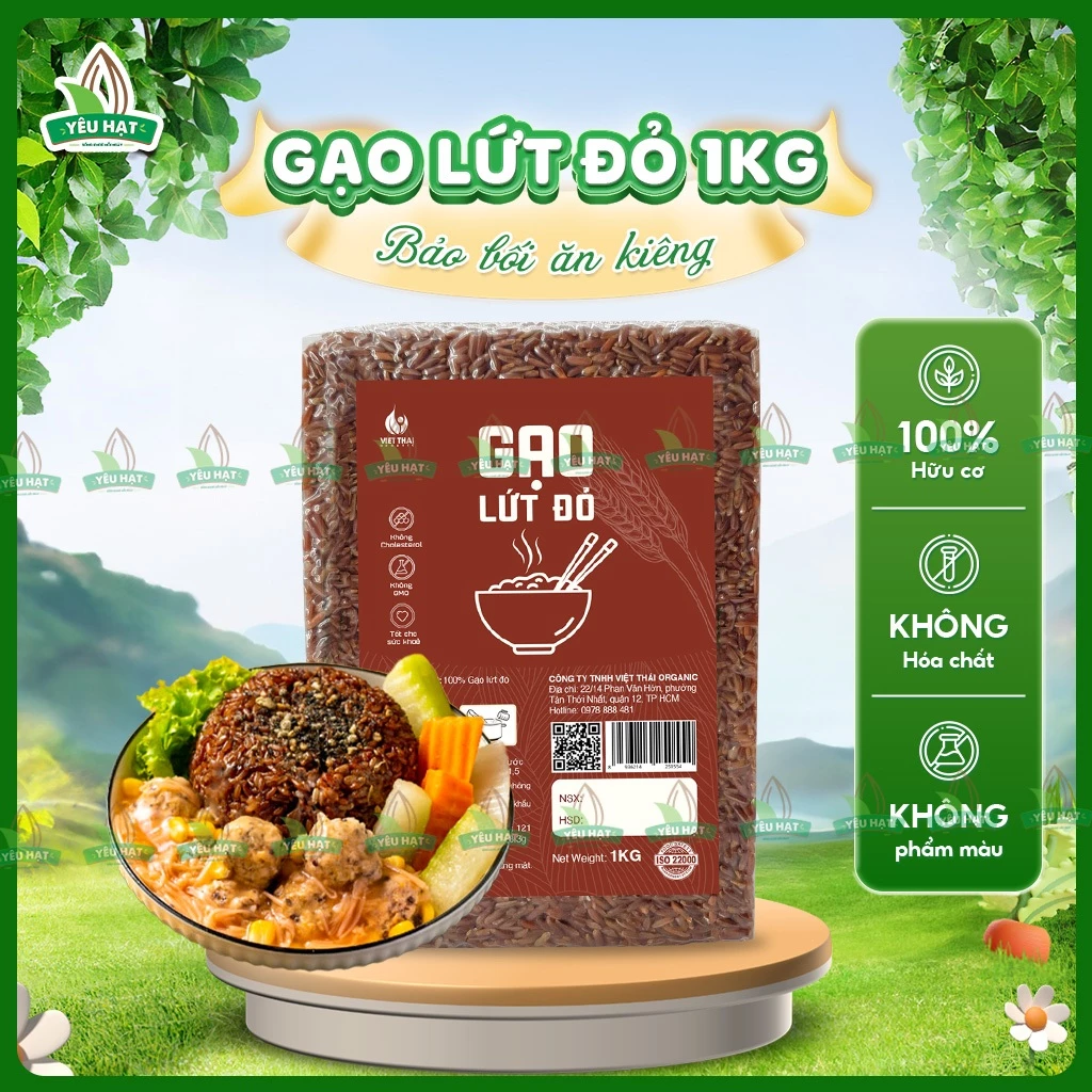 [SIÊU NGON] Gạo Lứt Đỏ Việt Thái -  Ăn Eatclean Thực Dưỡng Ít Calo  Mềm Thơm Xốp Yêu Hạt